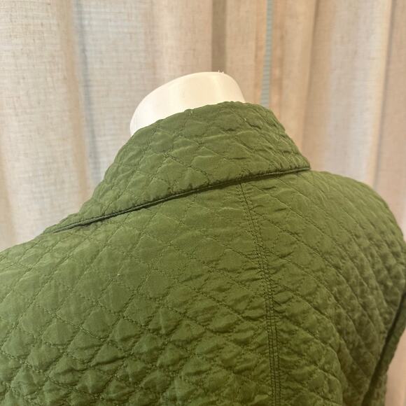 Green Eileen Fisher Quilted Silk Jacket sz S Lightweight Jacket - Picture 8 of 11